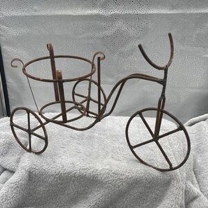 Rustic Metal Tricycle Plant Stand